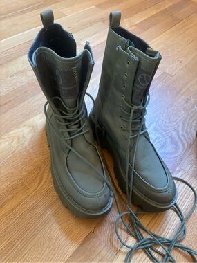 Franco Sarto Olive Green Women's Combat Boots
